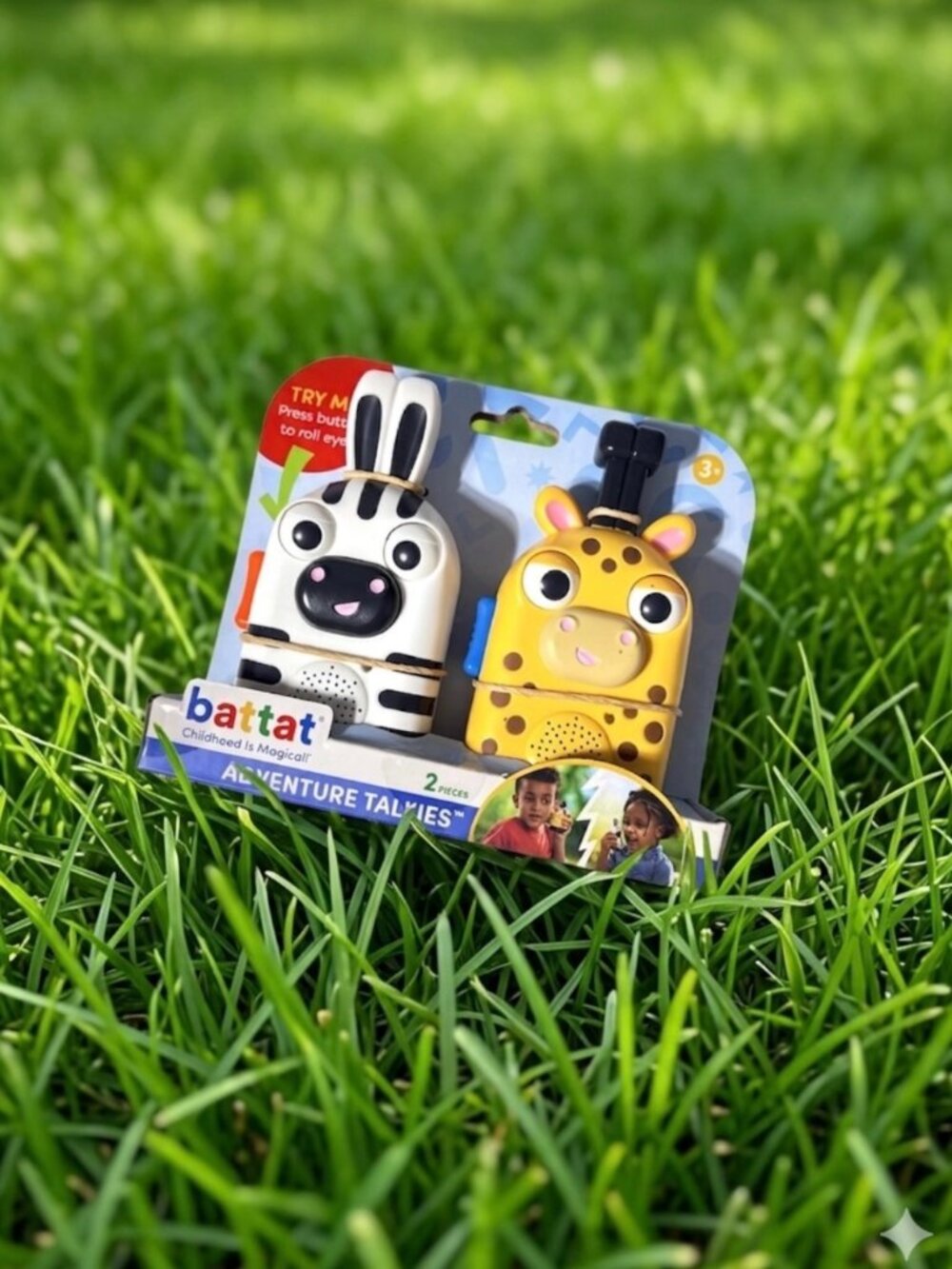 Battat Adventure Talkies Zebra Giraffe Walkie Talkies 100ft Range New